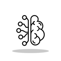 AI icon in flat style. Artificial Intelligence symbol for your web site design, logo, app, UI Vector EPS 10.