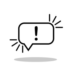 Speech bubble with exclamation mark icon in trendy flat style. Alert / Attention / Hazard symbol for your web site design, logo, app, UI Vector EPS 10. - Vector