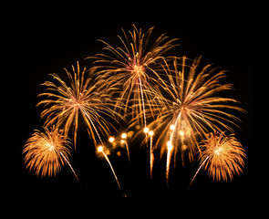 Obraz premium Set of Isolate fireworks on black background