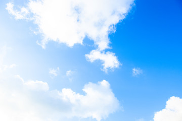 Blue sky white cloud white background. Beautiful sky and clouds in the afternoon.
