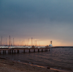 Obraz premium pier at sunset