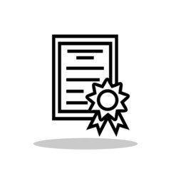 Certificate icon in trendy flat style. Achievement / Award / Grant symbol for your web site design, logo, app, UI Vector EPS 10. - Vector
