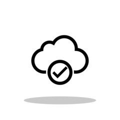 Secured cloud computing icon in trendy flat style. Cloud secured symbol for your web site design, logo, app, UI Vector EPS 10. 