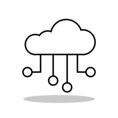 Outline cloud computing icon in trendy flat style. Cloud technology symbol for your web site design, logo, app, UI Vector EPS 10. 