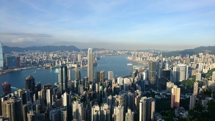 Hong Kong skyline on a rare clear summer day