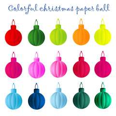 Colorful christmas paper ball
