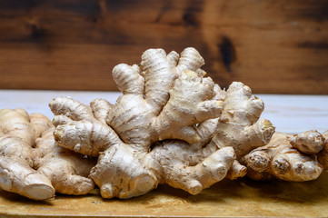 Fototapeta premium Fresh gember roots used for cooking and medicine