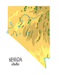 Map of Nevada state of the USA,