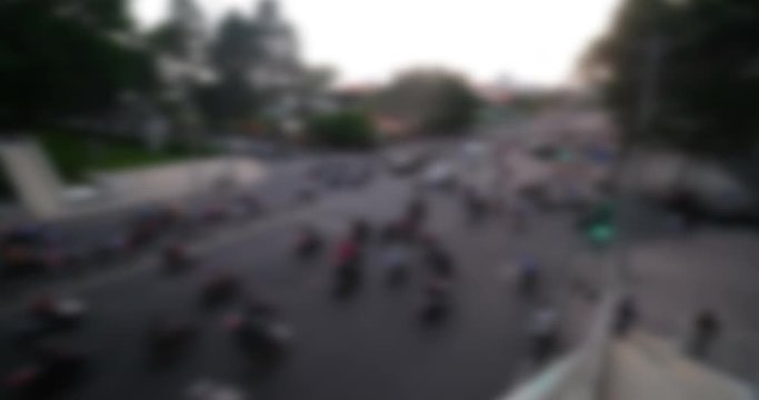 Defocus, blurry, abstract 4k time lapse of crowd of people walking, playing on the playground in Hanoi city. High-quality free stock time lapse video footage view of crowd of people walking