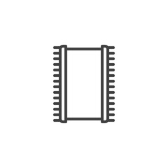 CPU, Processor line icon. Microchip linear style sign for mobile concept and web design. Computer chip outline vector icon. Symbol, logo illustration. Vector graphics