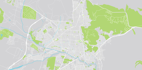 Urban vector city map of Salta, Argentina