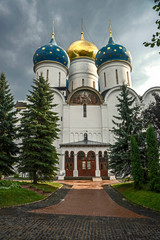 Fototapeta na wymiar Asuumption cathedral. The Holy Trinity St. Sergius Lavra, city of Sergiev Posad, Russia