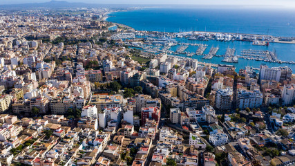 Obraz premium the port in Palma de Mallorca Spain view from the top