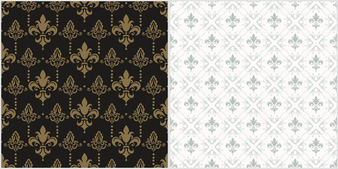 Background pattern. Colors: black, gold, white. Retro style. Vector.