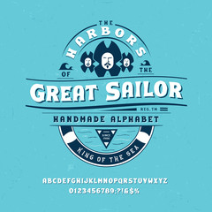  Display hand crafted vintage Font Great Sailor vintage design.