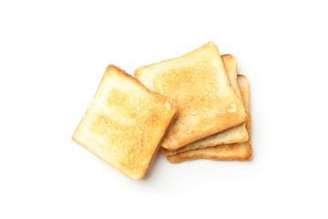 Slices of bread toasts isolated on white backgroundSlices of bread toasts isolated on white background