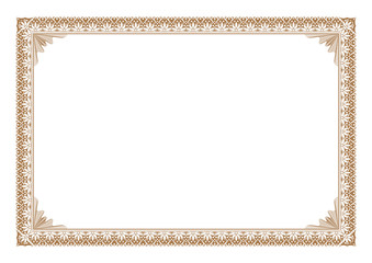 Blank Certificae border, ready add text, in gold color