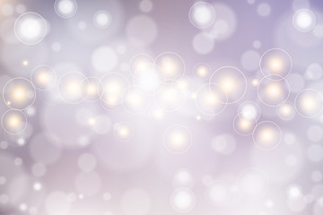 Silver bokeh background. Christmas glowing lights with sparkles. Holiday decorative effect.