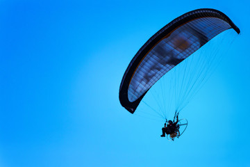 the sport paramotor and blue sky