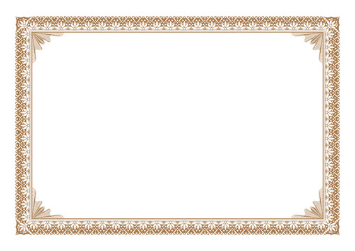 Blank Certificae border, ready add text, in gold color