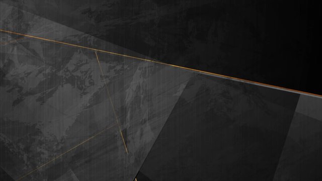 Black grunge corporate abstract motion background with golden lines. Seamless looping. Video animation Ultra HD 4K 3840x2160