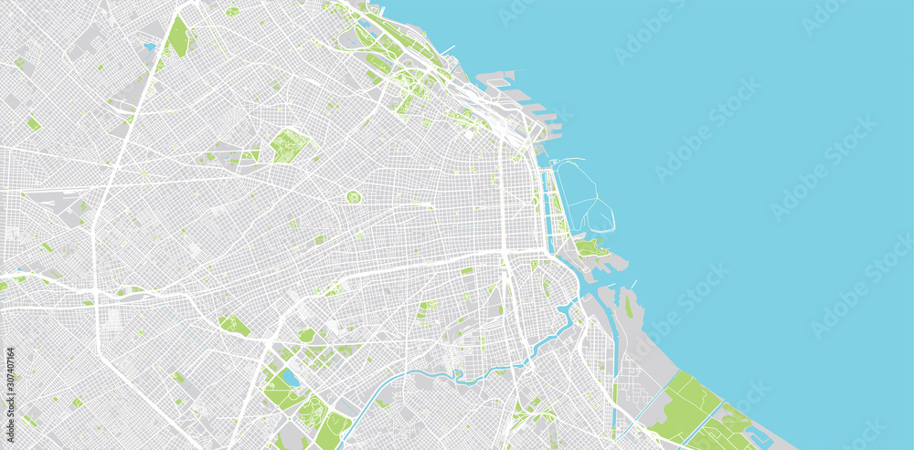 Canvas Prints Urban vector city map of Buenos Aires, Argentina