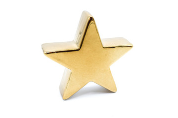 star isolated on white background, golden christmas star