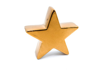 star isolated on white background, golden christmas star