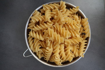 fusilli pasta in a bowl