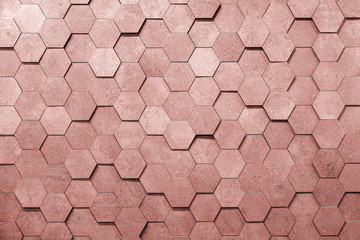 Geometric hexagons. Abstract silver metal background.