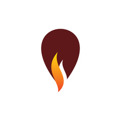 pin flame color logo design