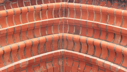 Figured brick texture on a medieval building.