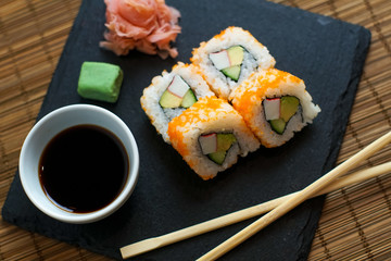 Sushi on a restaurant table