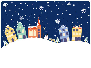 Obraz na płótnie Canvas Winter and Christmas Season Greeting Card wih copy space