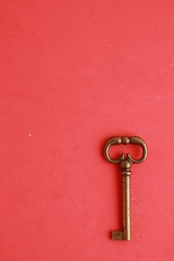 nice antique copper closet key
