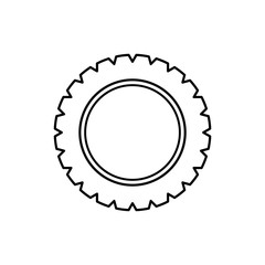 Tire Icon Trendy Flat Design