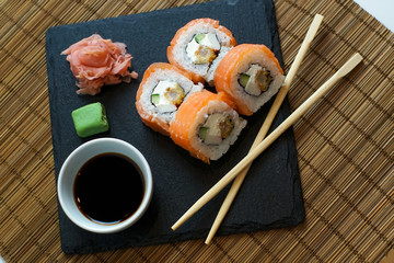 Sushi on a restaurant table