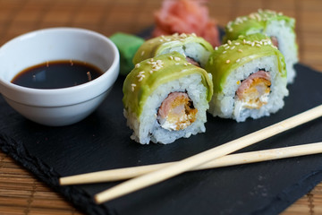 Sushi on a restaurant table