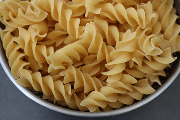 close up of fusilli pasta