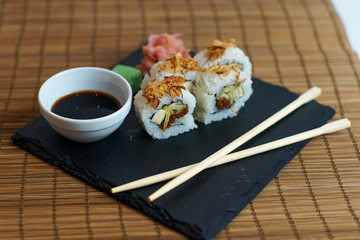Sushi on a restaurant table