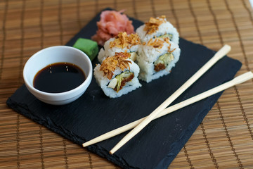 Sushi on a restaurant table