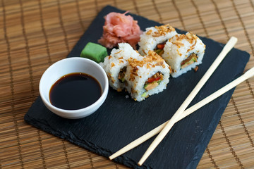 Sushi on a restaurant table