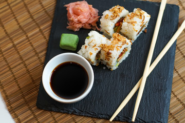 Sushi on a restaurant table