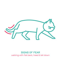 Cat fearful behavior icon