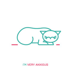 Cat fearful behavior icon