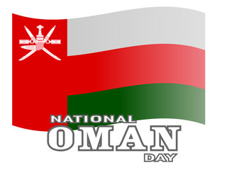 easy to edit vector illustration of patriotic greetings background for Happy National Oman Day on 18th November