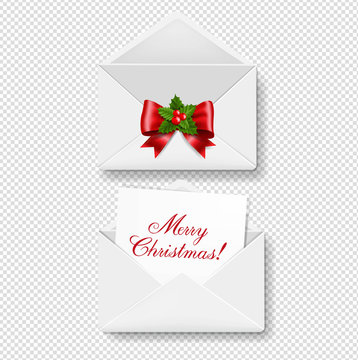 Merry Christmas Envelope Set Isolated transparent Background