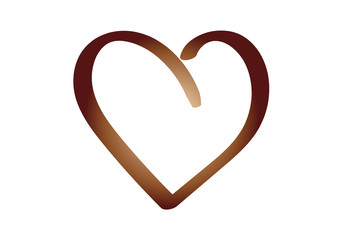 Heart icon gradient symbol. Love emblem isolated on white background