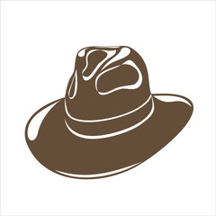 Cowboy hat vector icon. Western head wear sign.