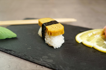 Sushi on a restaurant table